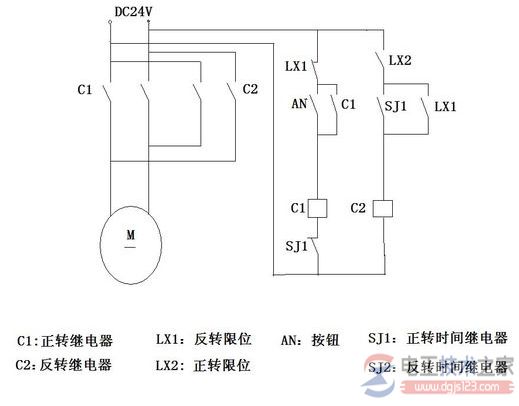 24V直流電機(jī)正反轉(zhuǎn)電路圖